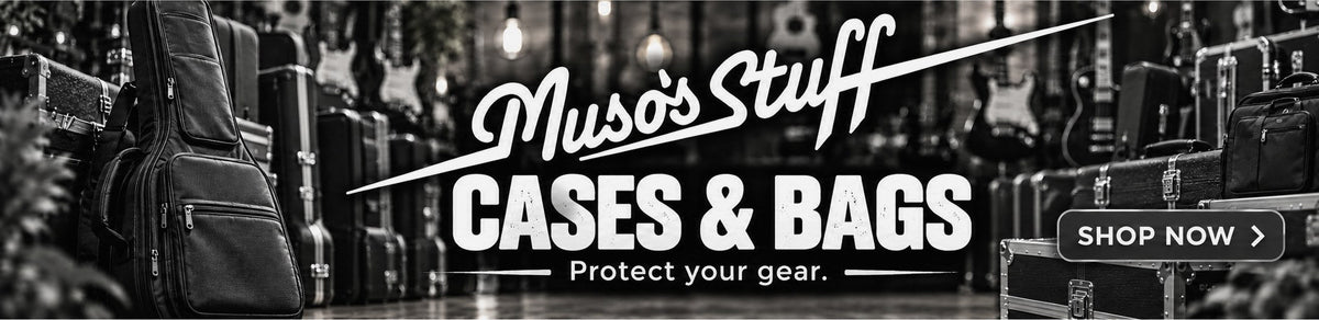 Cases and Bags at Muso's Stuff โ natural colour banner