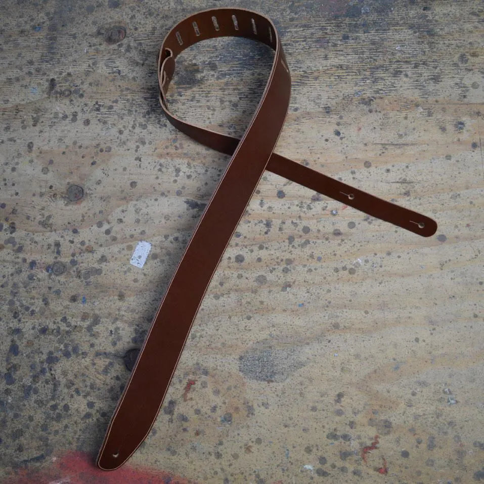 Colonial Leather Brown 2.5″ Leather Guitar Strap