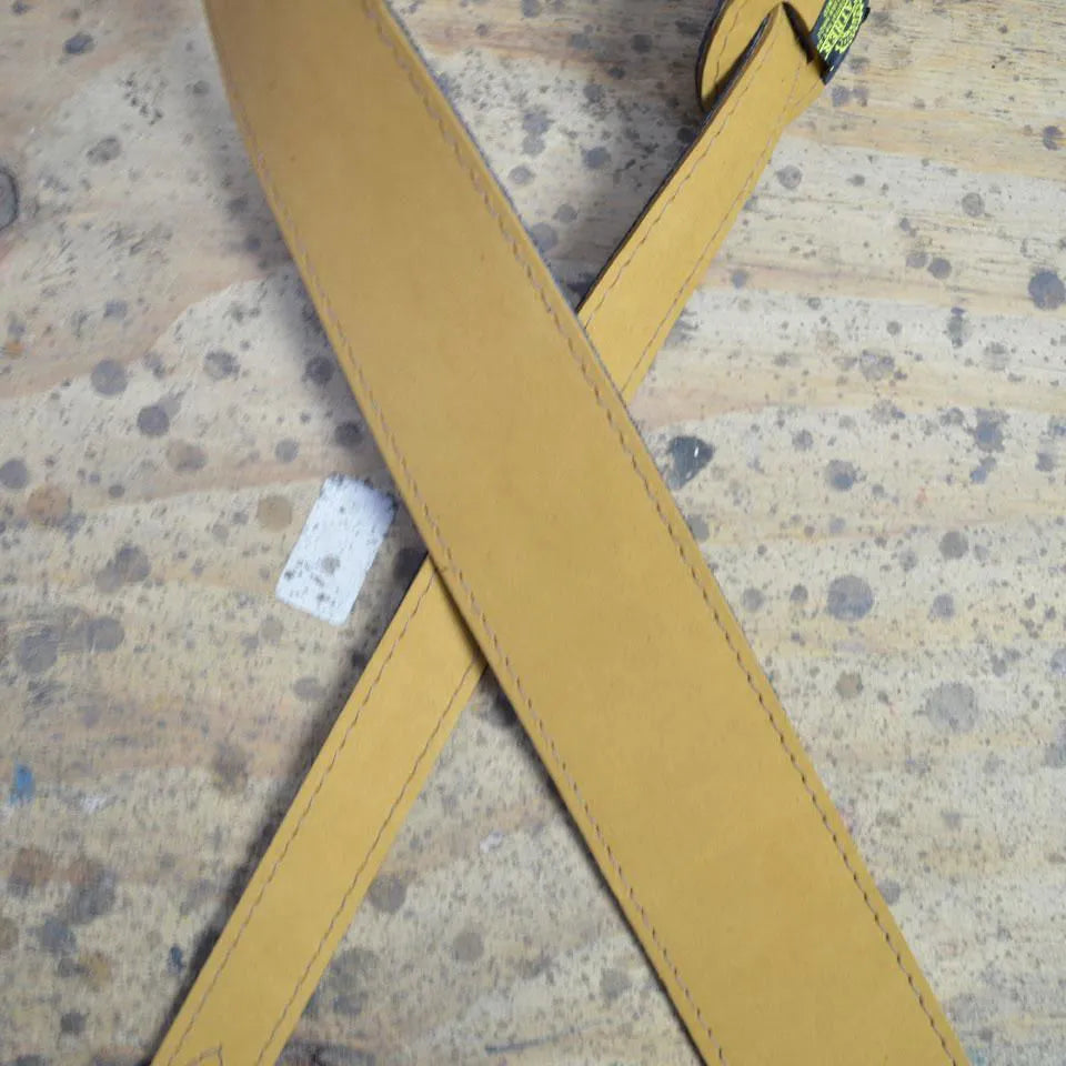 Colonial Leather 2.5″ Sueded Tan Soft Leather Guitar Strap