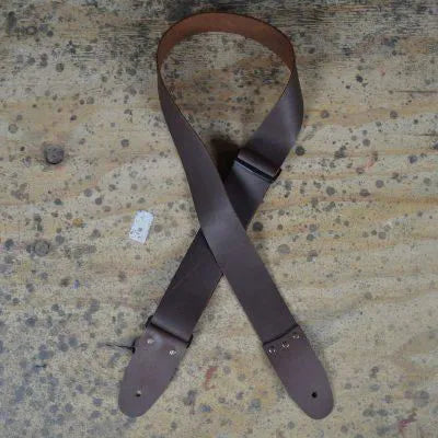 2" Brown Soft Leather Slide Adjustable Guitar Strap-Straps-Muso's Stuff
