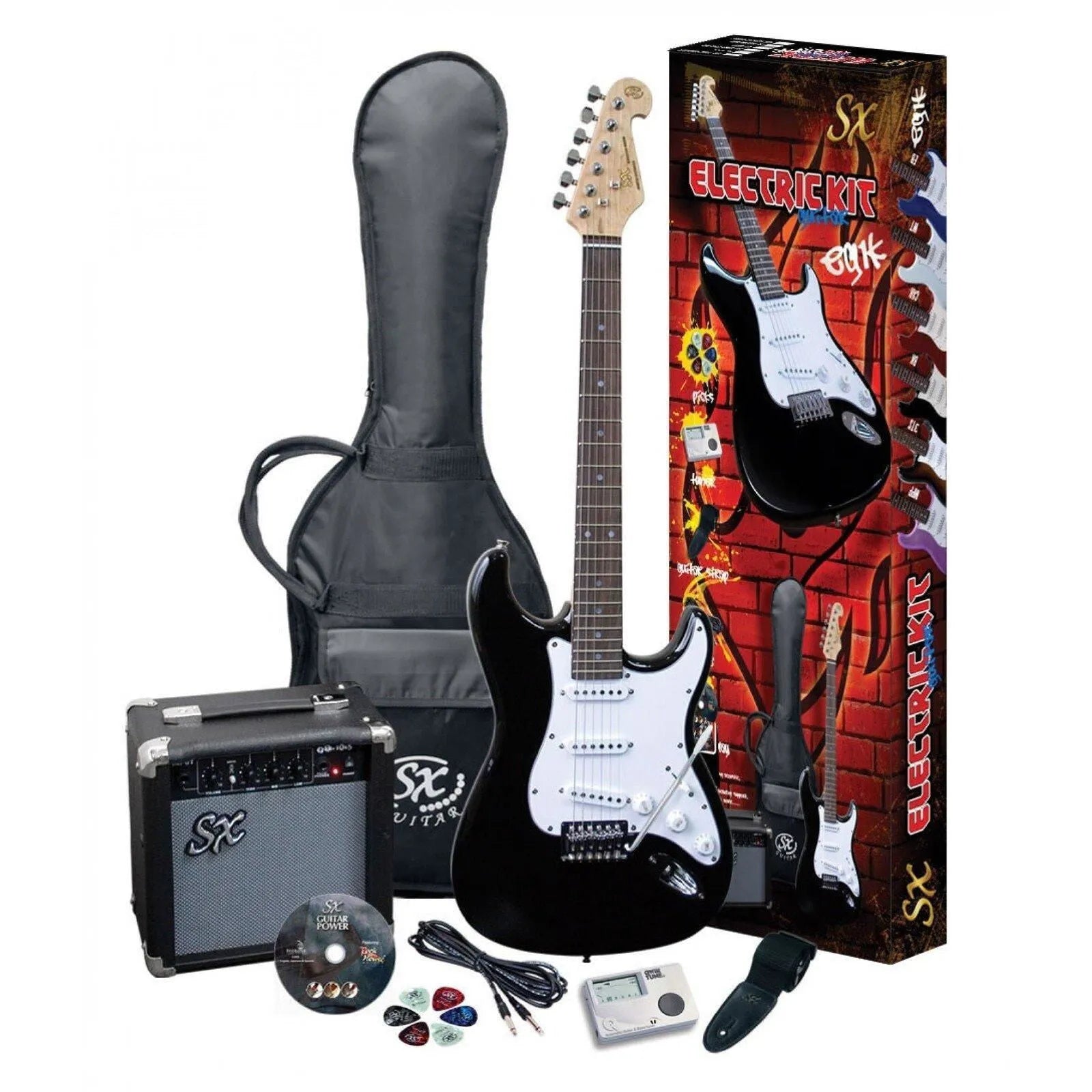 4/4 Size Electric Guitar Kit Black-Guitars - Electric-Muso's Stuff