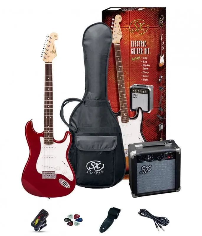4/4 Size Electric Guitar Kit Candy Apple Red-Guitars - Electric-Muso's Stuff