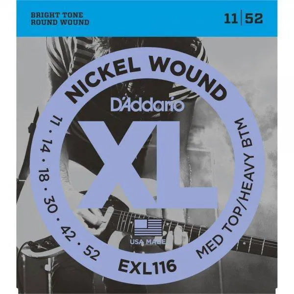 11/52 Electric Guitar Strings Set, Nickel Wound, Medium Top Heavy Bottom, EXL116-Strings - Electric Guitar-Muso's Stuff