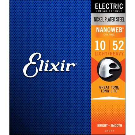 Electric Guitar Strings Set, 10/52, Nickel Coated, Light Heavy, Nanoweb-Strings - Electric Guitar-Muso's Stuff