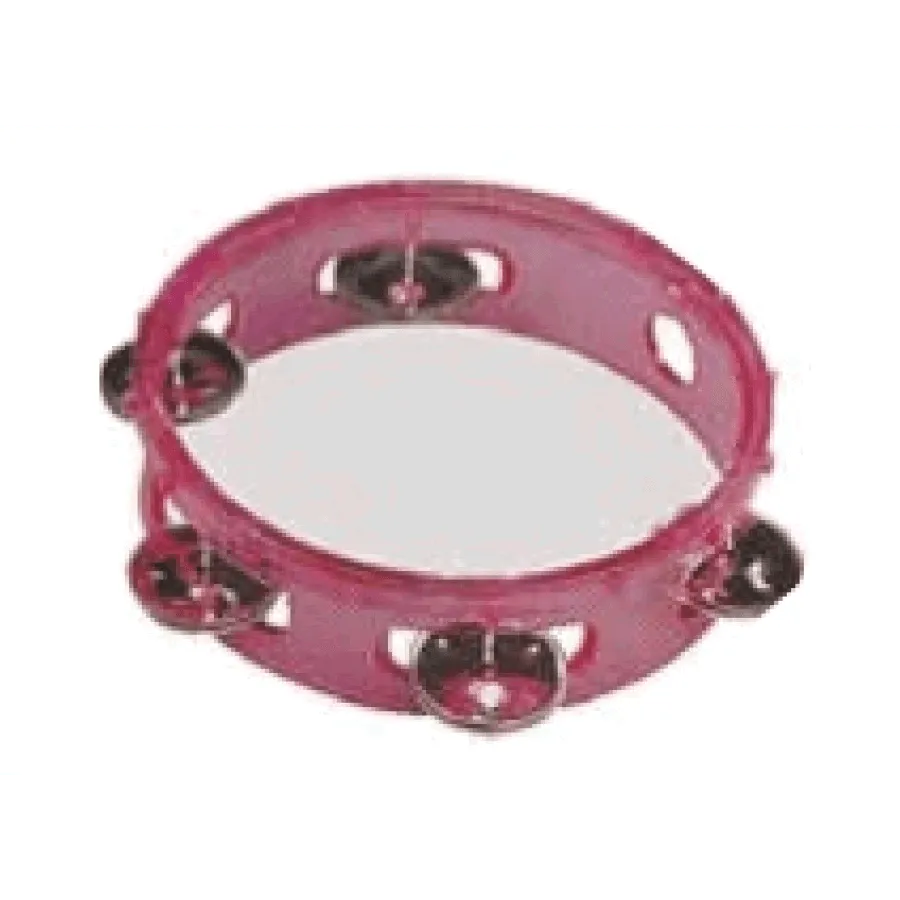 6 Inch Tambourine Trans Rim 05 Pr Jingles Pink-Drums & Percussion - Percussion-Muso's Stuff