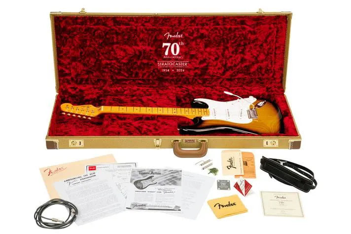 70th Anniversary American Vintage II 1954 Stratocaster, Maple Fingerboard, 2-Color Sunburst-Guitars - Electric-Muso's Stuff