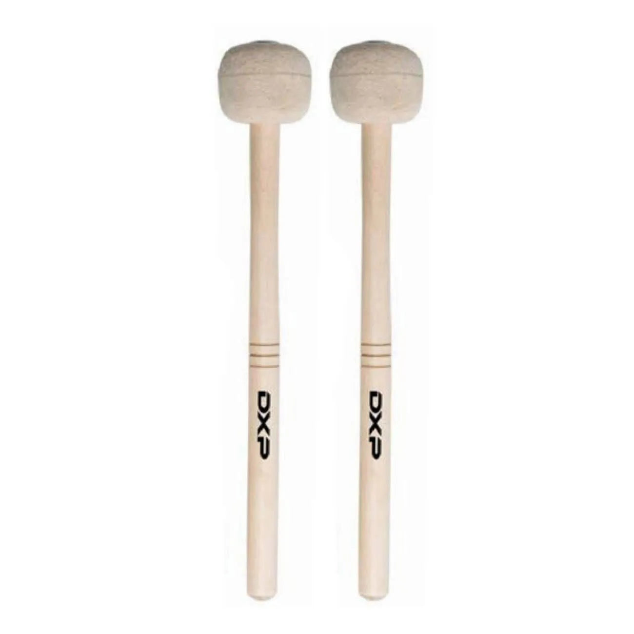 DXP Bass Drum Mallets Wood Handle Felt Head 14 inch long 3 3/8 inch Head-Drums & Percussion - Sticks & Mallets-Muso's Stuff