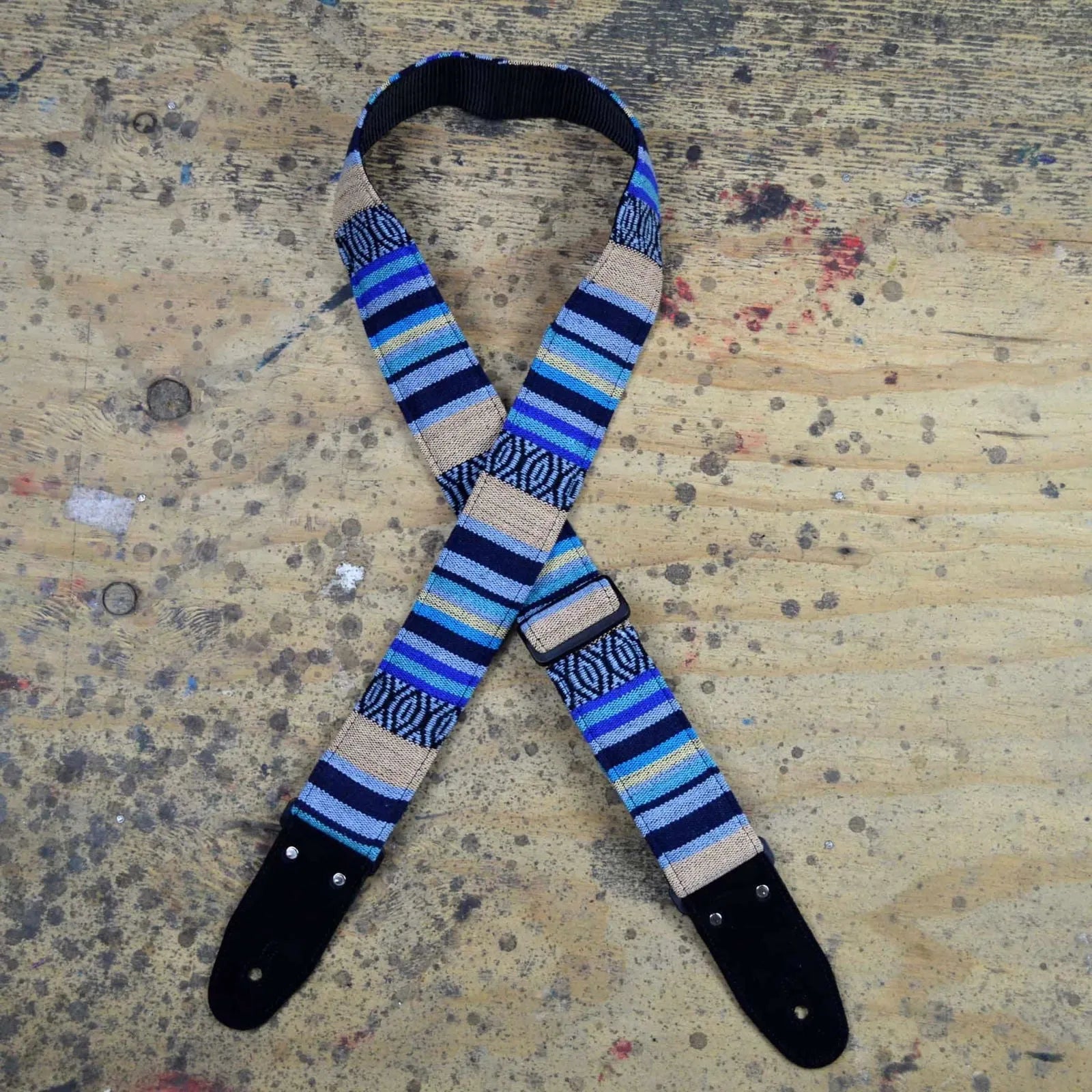 Aqua Rasta Rag Guitar Strap-Straps-Muso's Stuff