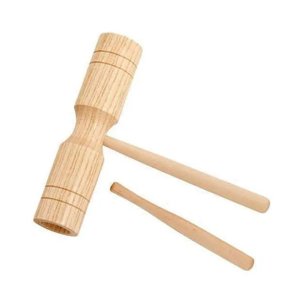 08 Inch Double Tone Block W/Beater Natural-Drums & Percussion - Percussion-Muso's Stuff