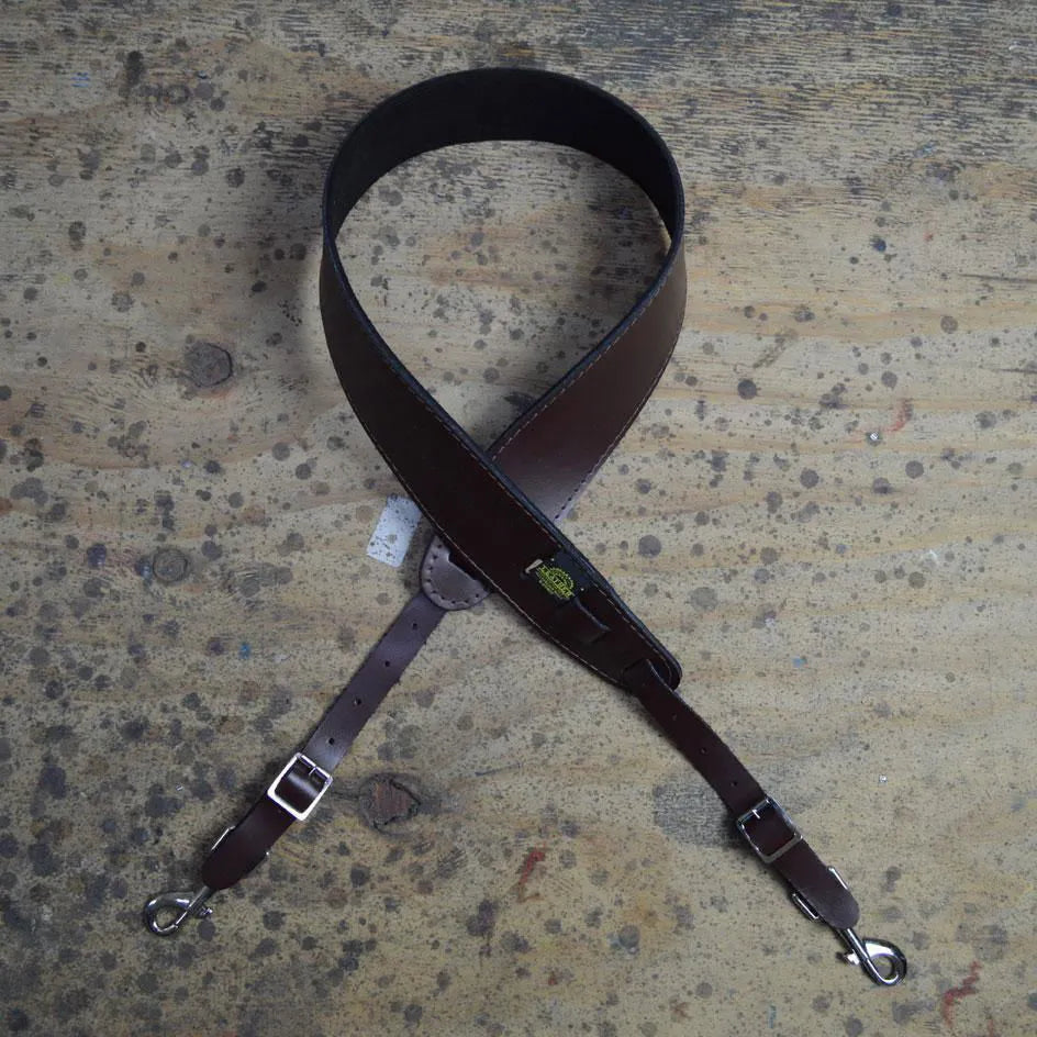 Brown Leather Banjo Cradle with Hooks-Straps-Muso's Stuff