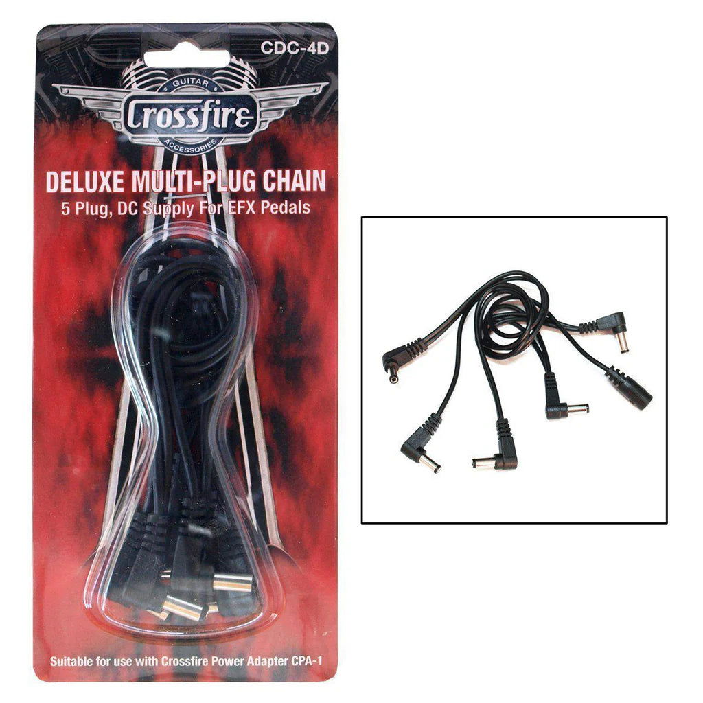 daisy chain pedals CROSSFIRE Deluxe Pedal Daisy Chain Right Angle Plugs