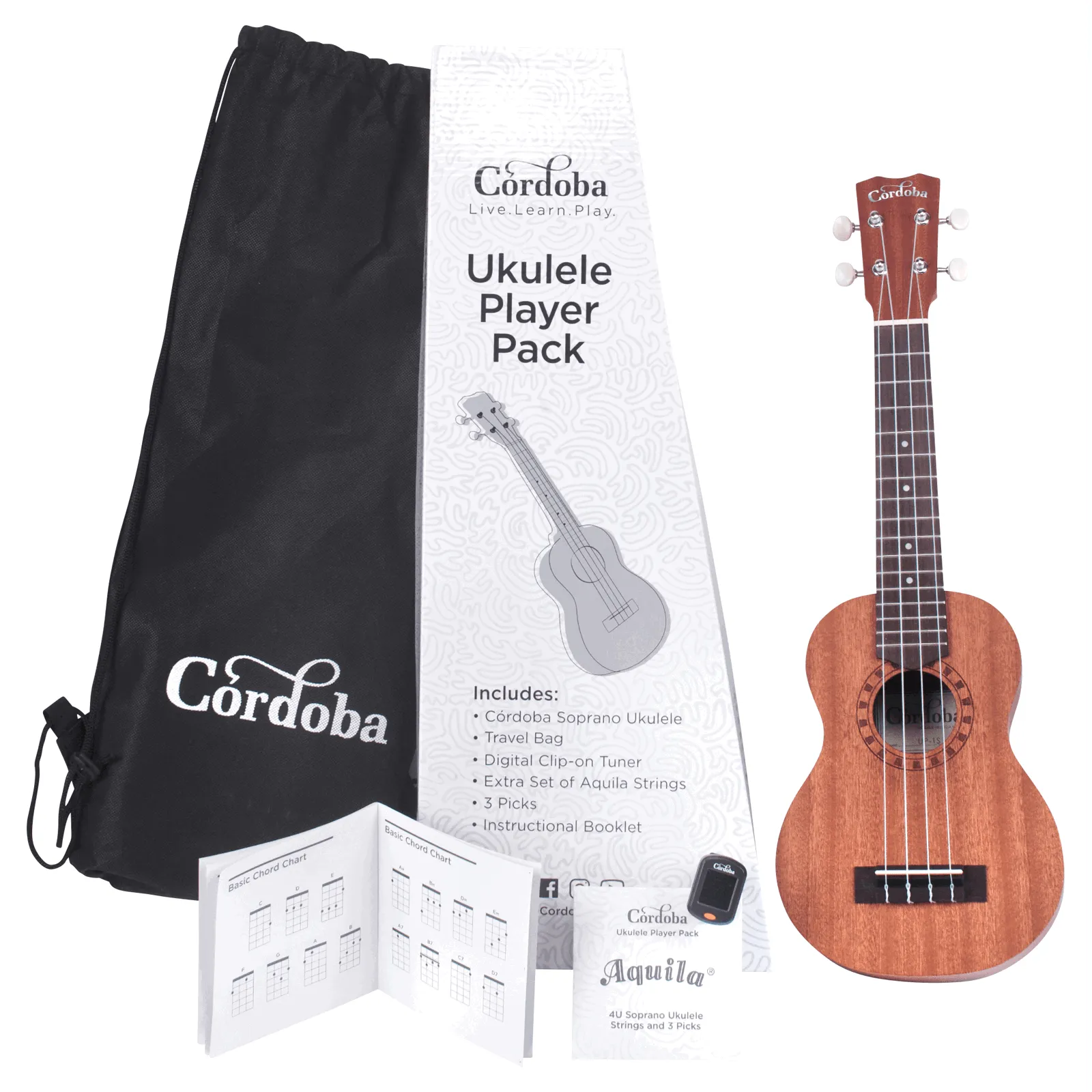 Cordoba - UPPS Soprano Uke Player Pack-Ukuleles-Muso's Stuff