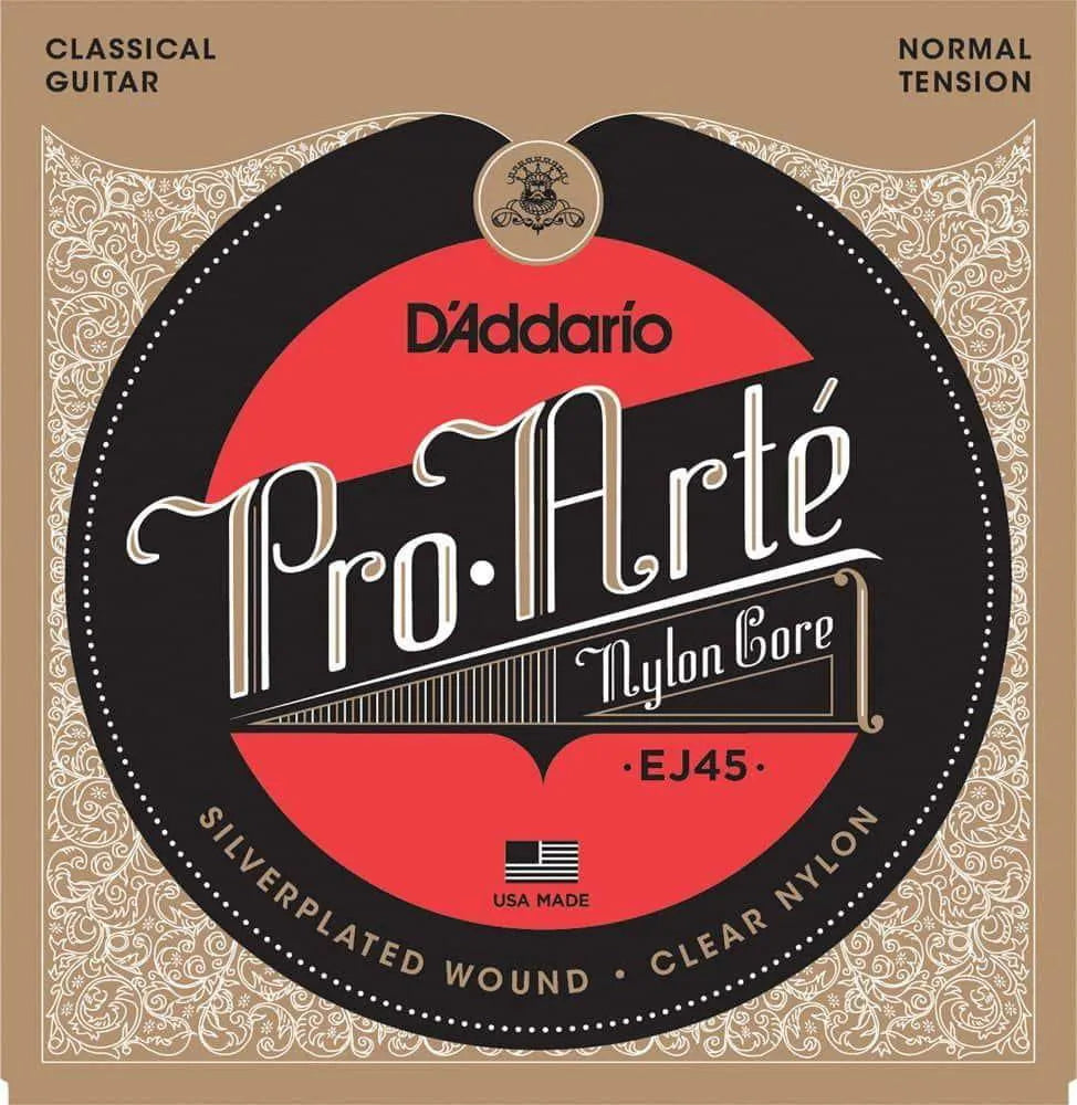 D'addario - Classical Guitar Strings Set 28-43 Silverplated Wound Nylon Core Pro Arte Normal EJ45-Strings - Classical Guitar-Muso's Stuff