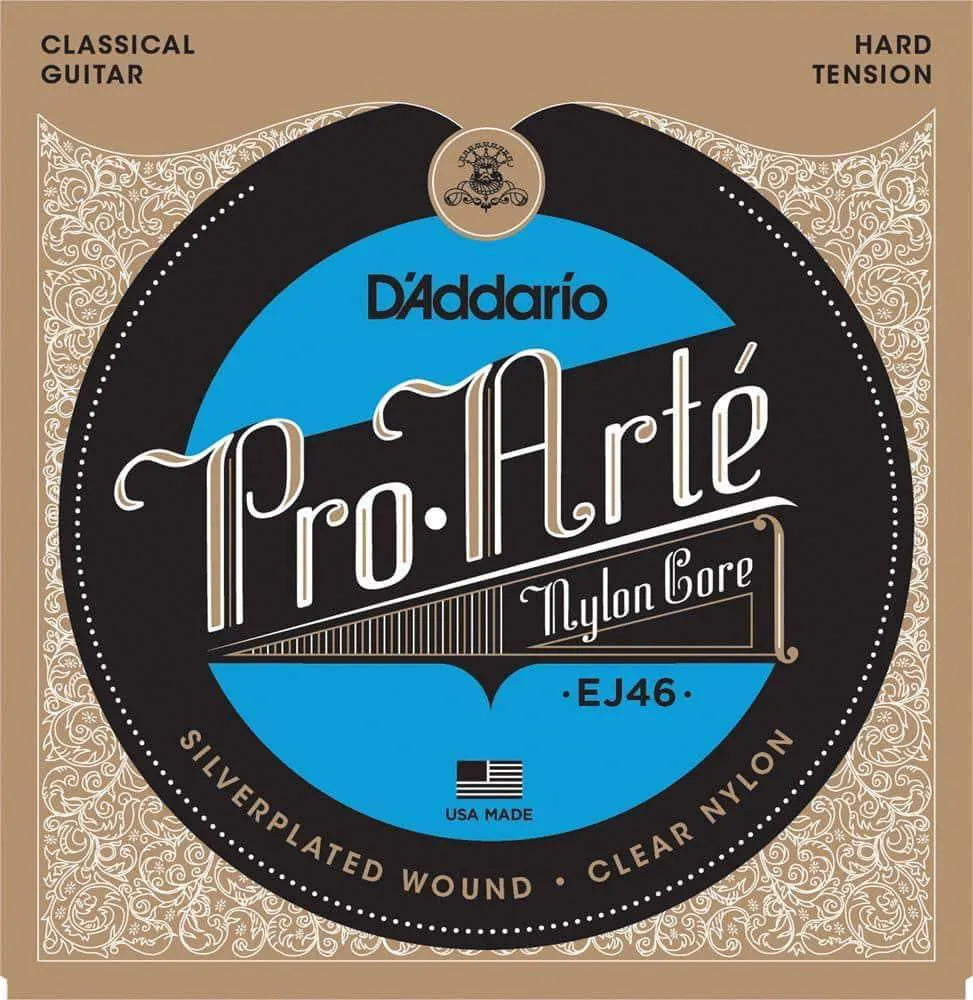 Daddario - Classical Guitar Strings Set 28-44 Silverplated Wound Nylon Core Pro Arte Hard EJ46-Strings - Classical Guitar-Muso's Stuff