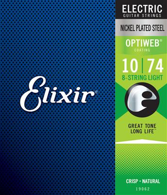 Elixir E19062 Optiweb Electric 8-String Light 10-74 Set-Strings - Electric Guitar-Muso's Stuff