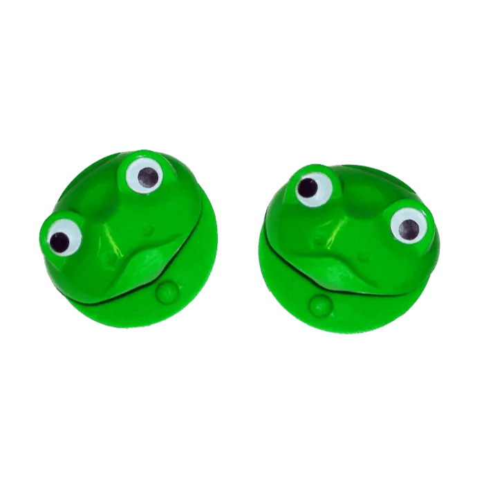 Finger Castanets Frog Shape W/Eyes Green Pr-Drums & Percussion - Percussion-Muso's Stuff
