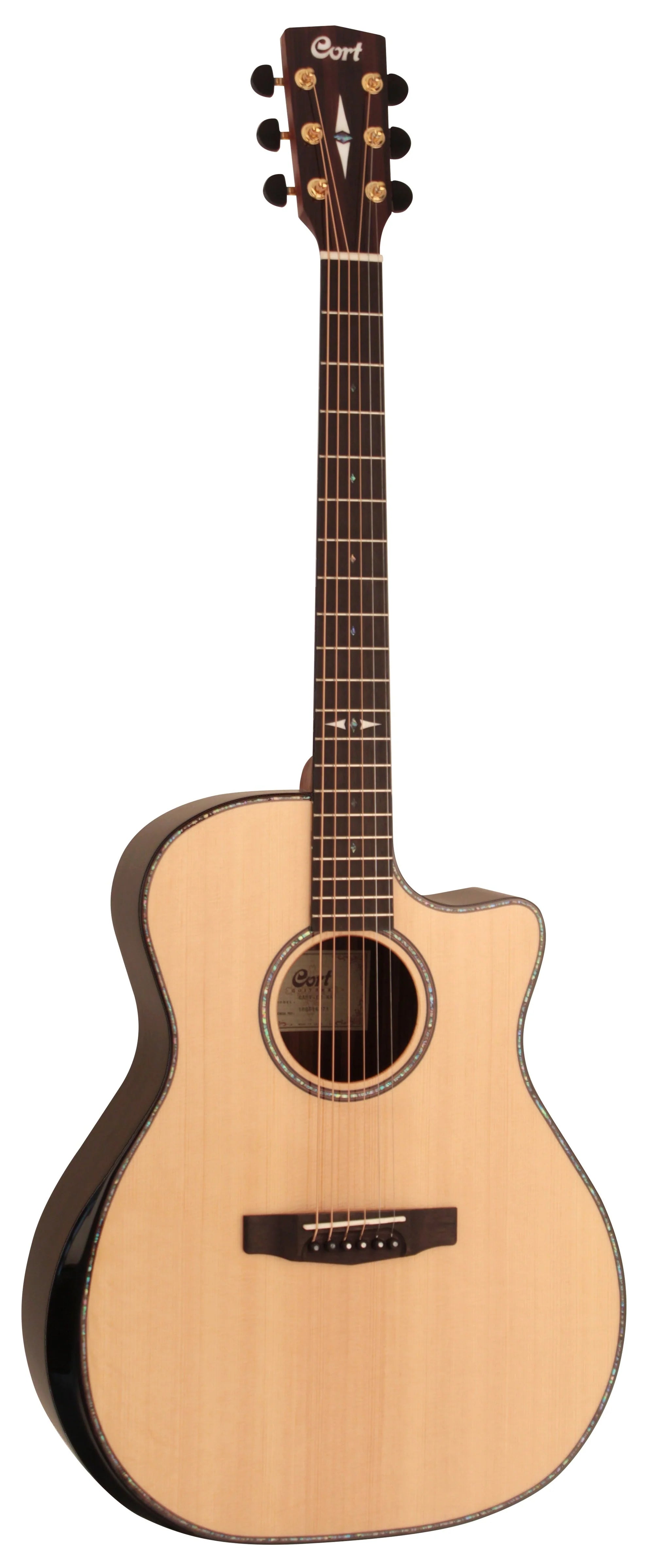 CORT GA-PF CW BEVEL. SOLID SITKA SPRUCE TOP. NAT GLOSS. LR BAGGS.