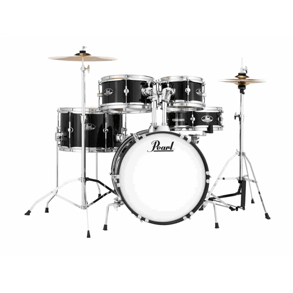 RS Roadshow Junior 5-Piece Drum Kit with Hardware and Cymbals Jet Black-Drums & Percussion - Drum Kits-Pearl-Muso's Stuff