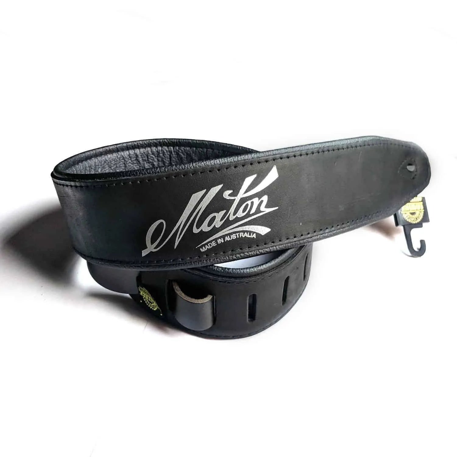 Maton - Black Maton Leather Deluxe Padded Guitar Strap-Straps-Maton-Muso's Stuff