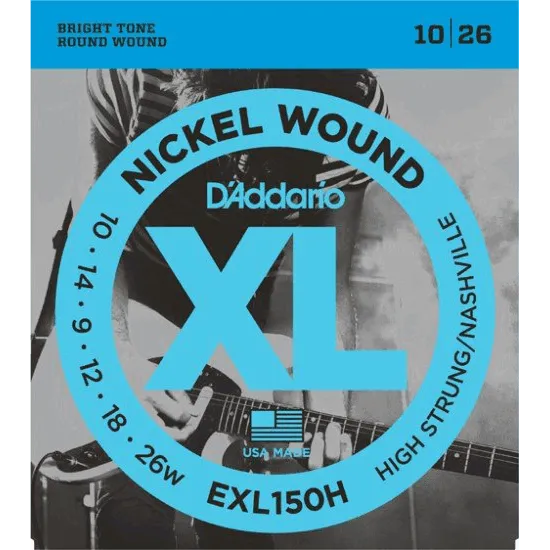 Daddario - Electric Guitar Strings Set 10-26 Nickel Wound High Strung / Nashville Set EXL150H-Strings - Electric Guitar-Muso's Stuff