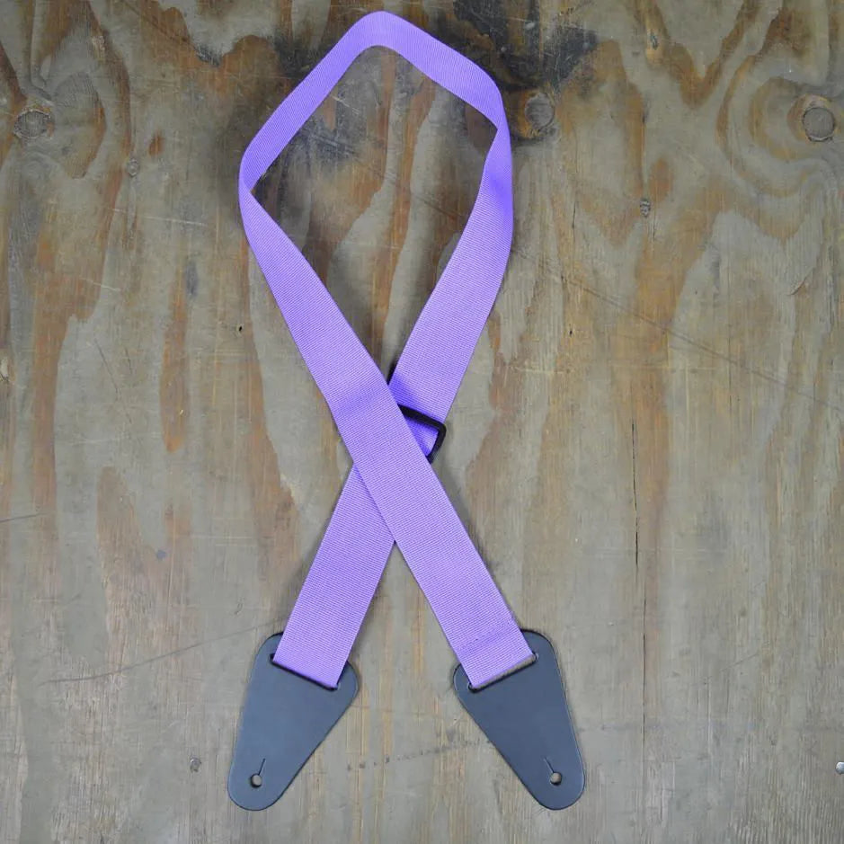 Purple Webbing with Heavy Duty Leather Ends Guitar Strap-Straps-Colonial Leather-Muso's Stuff