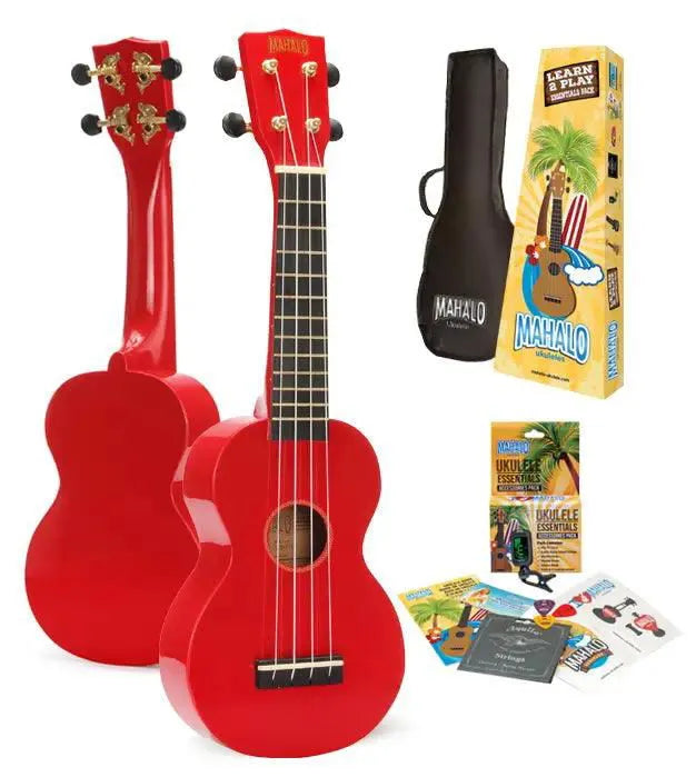 Rainbow Uke Package Soprano - Red-Ukuleles-Mahalo-Muso's Stuff