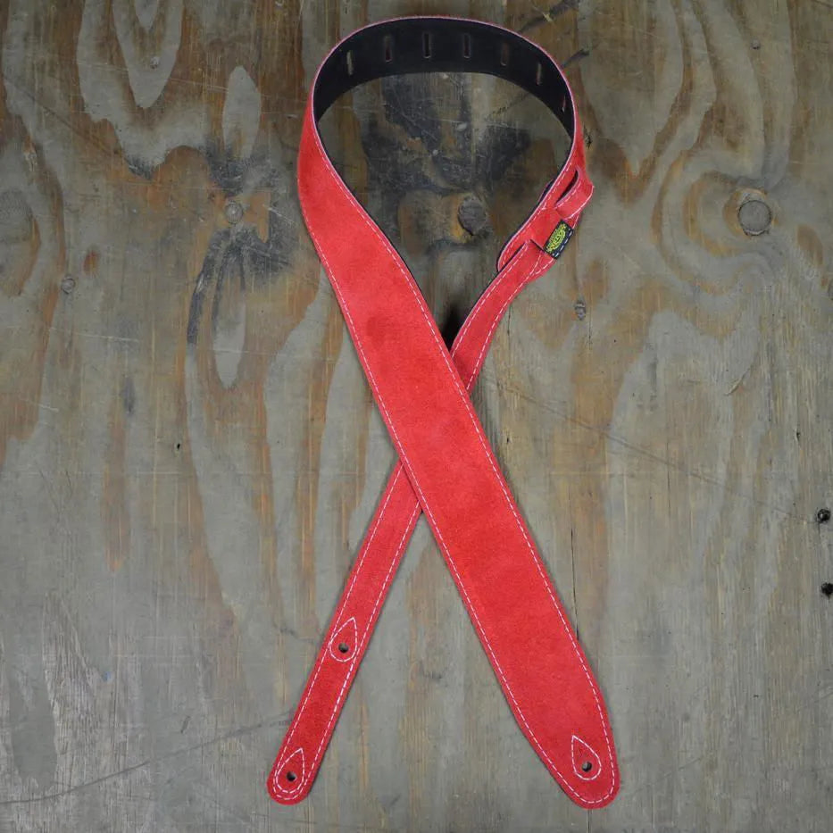 Red Double Sided Guitar Strap-Straps-Colonial Leather-Muso's Stuff