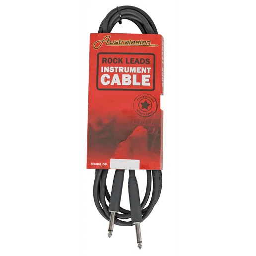 Rock Leads 20ft Instrument Cable Straight Ends-Accessories - Cables & Adaptors-AMS-Muso's Stuff