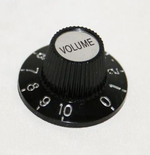 Volume Knob Vintage Sc Style Black W/Silver-Guitars - Parts and Accessories-Muso's Stuff