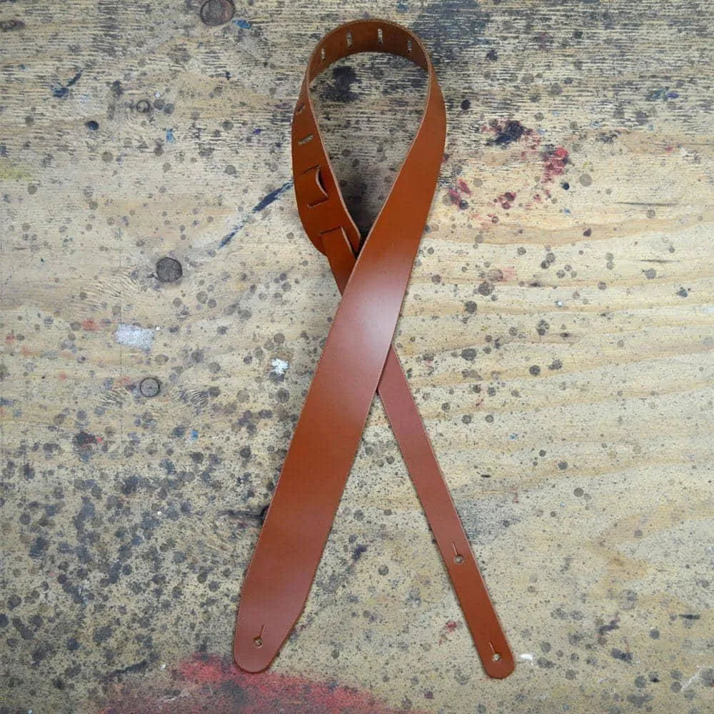 Tan 2.5 inch Leather Guitar Strap - BAS-TAN-Straps-Colonial Leather-Muso's Stuff