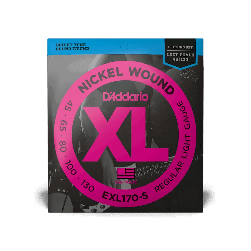 Daddario - Bass Guitar 5 Strings Set 45/130 N-R/W Soft Long-Strings - Bass-Muso's Stuff