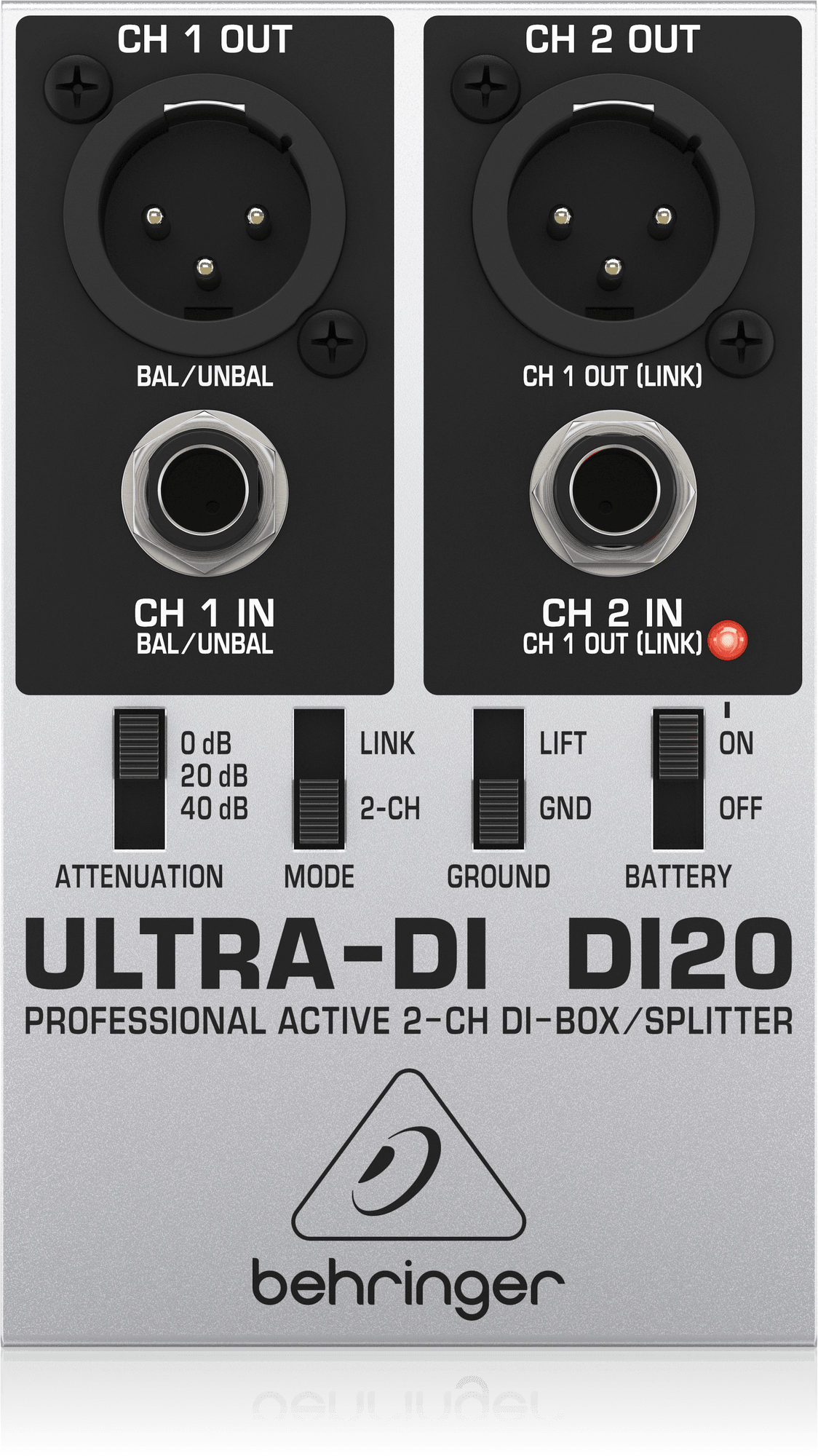 Behringer - 02 Channel Di Box Splitter Ultra Di Di20 - Live & Recording by Behringer at Muso's Stuff