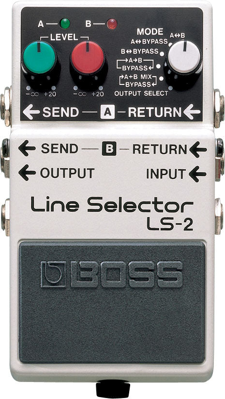 BOSS LS-2 Line Selector pedal, top view