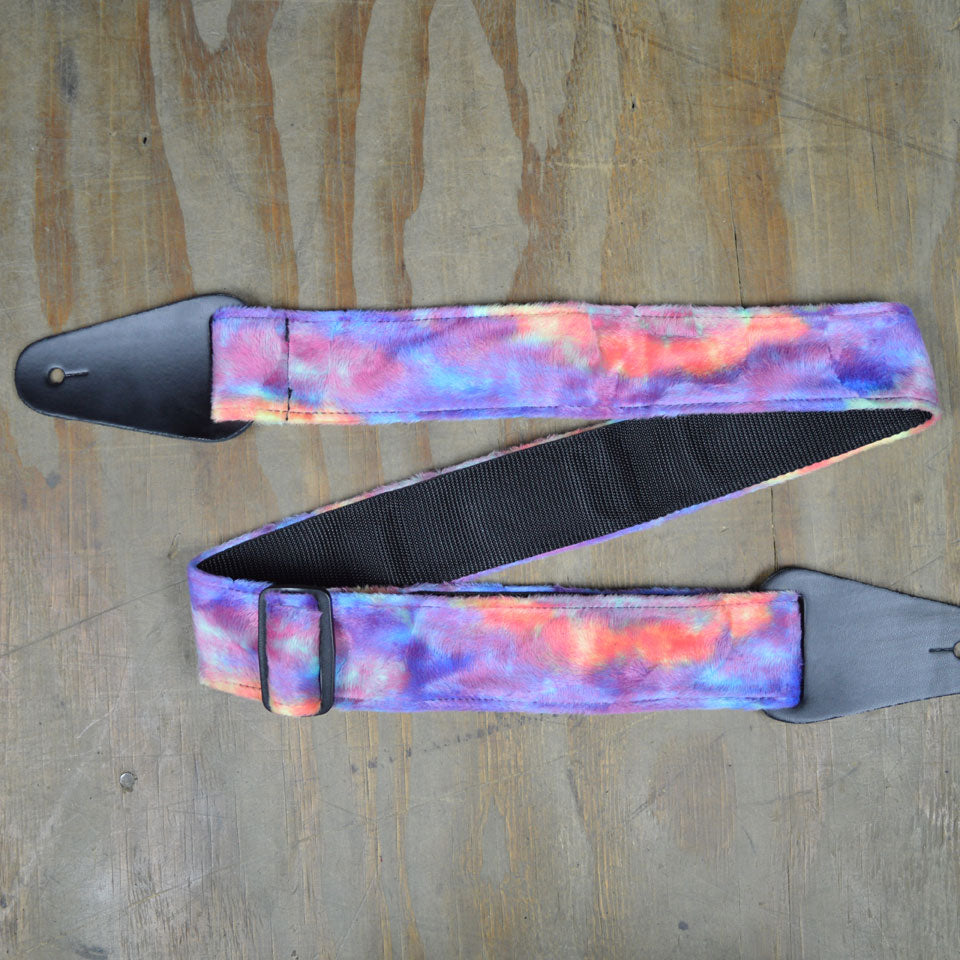 Colonial Leather Guitar Strap Animal Fur Multi Colour - AF11