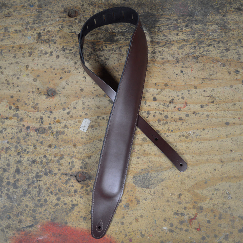 Colonial Leather 3.5 inch Guitar Strap Foam Backed Brown - BAFP35-BR