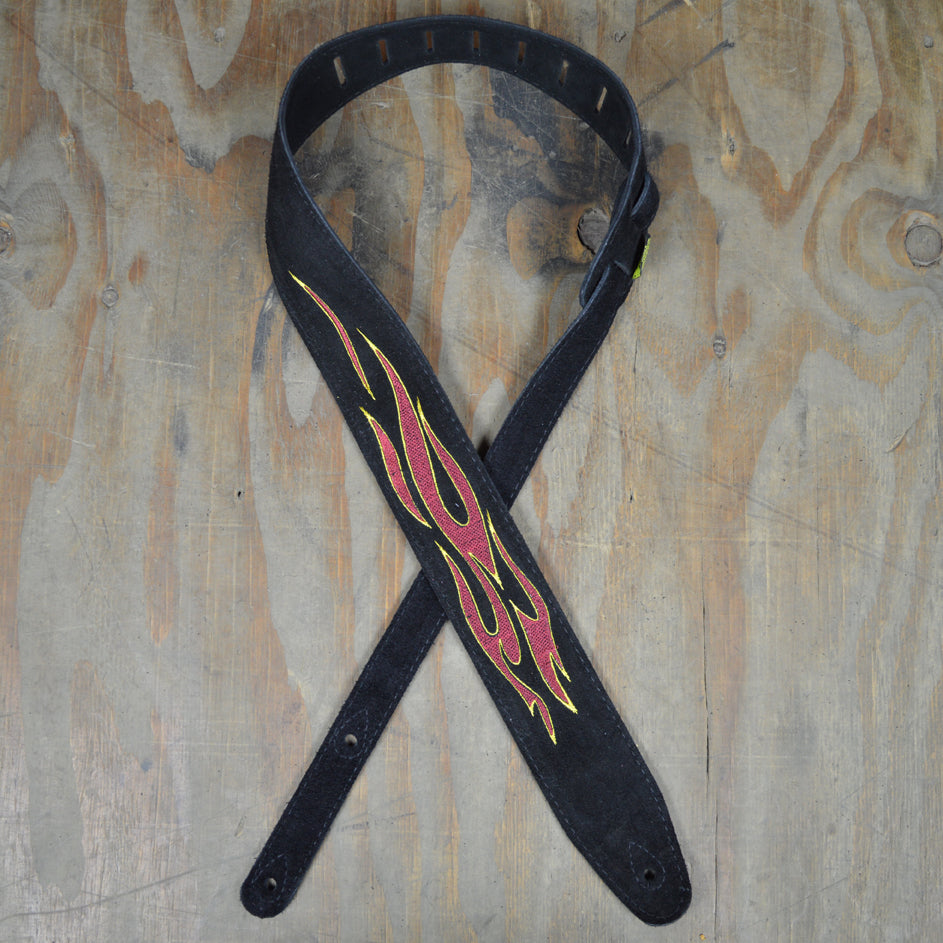 Colonial Leather Embroidered Suede - Flames - DSS-ED9
