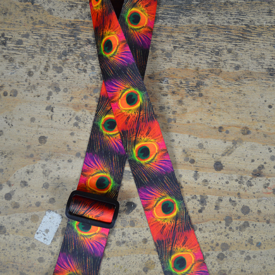 Colonial Leather Peacock Feathers Direct Print Webbing Strap - PEAFEA