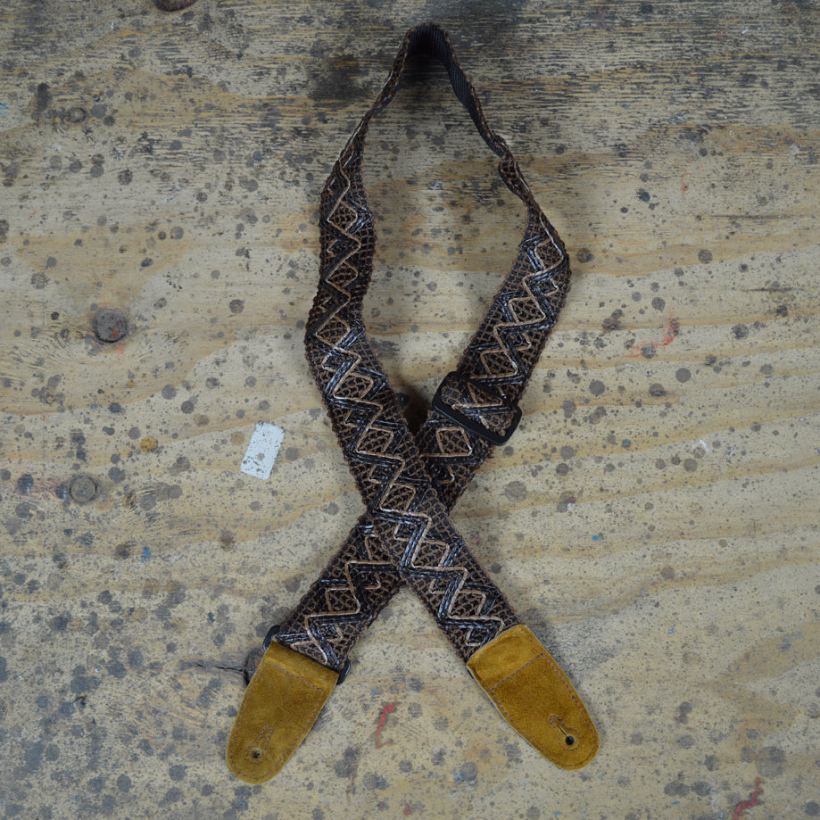 Colonial Leather Brown Lacing Rag Guitar Strap - RL02