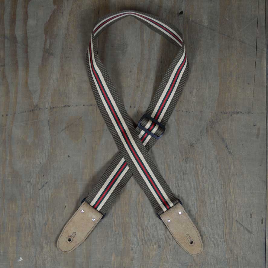 Colonial Leather Striped 50mm Webbing - WSTRI-BR