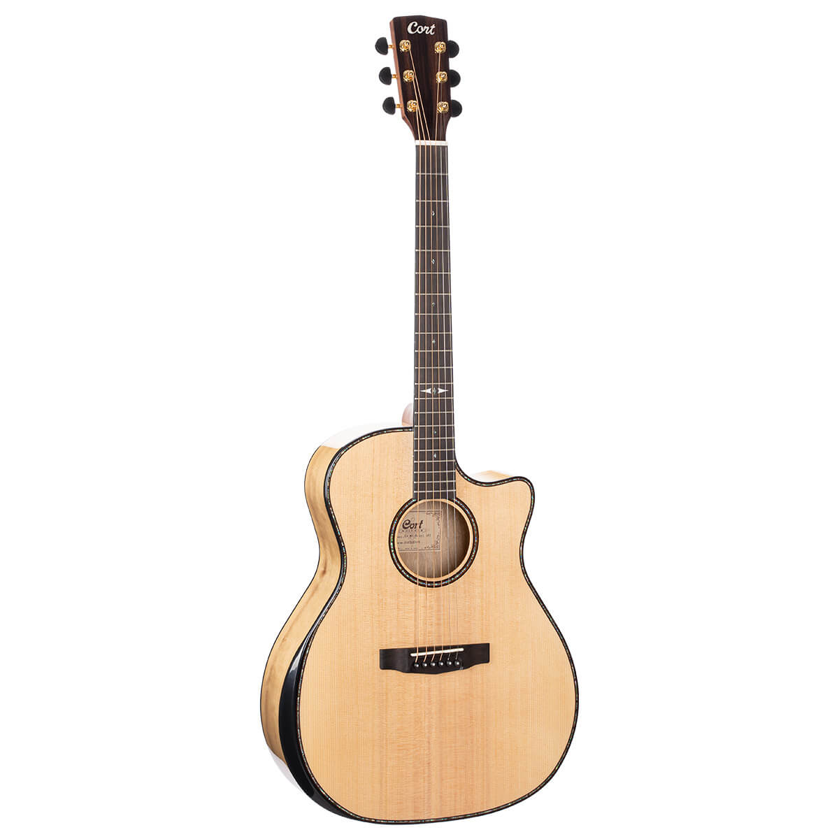 CORT GA-MY CW BEVEL. SOLID SITKA SPRUCE TOP. NAT GLOSS. LR BAGGS.