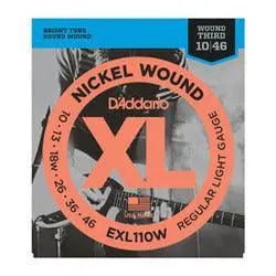 D'Addario EXL110W 10β46 Electric Guitar Strings β Wound 3rd
