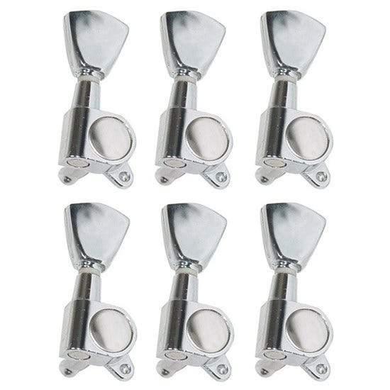 Dr. Parts 647 3-a-Side Diecast Machine Heads w/ Tulip Buttons - Set of 6 (Chrome) - Guitars - Parts and Accessories by Dr Parts at Muso's Stuff