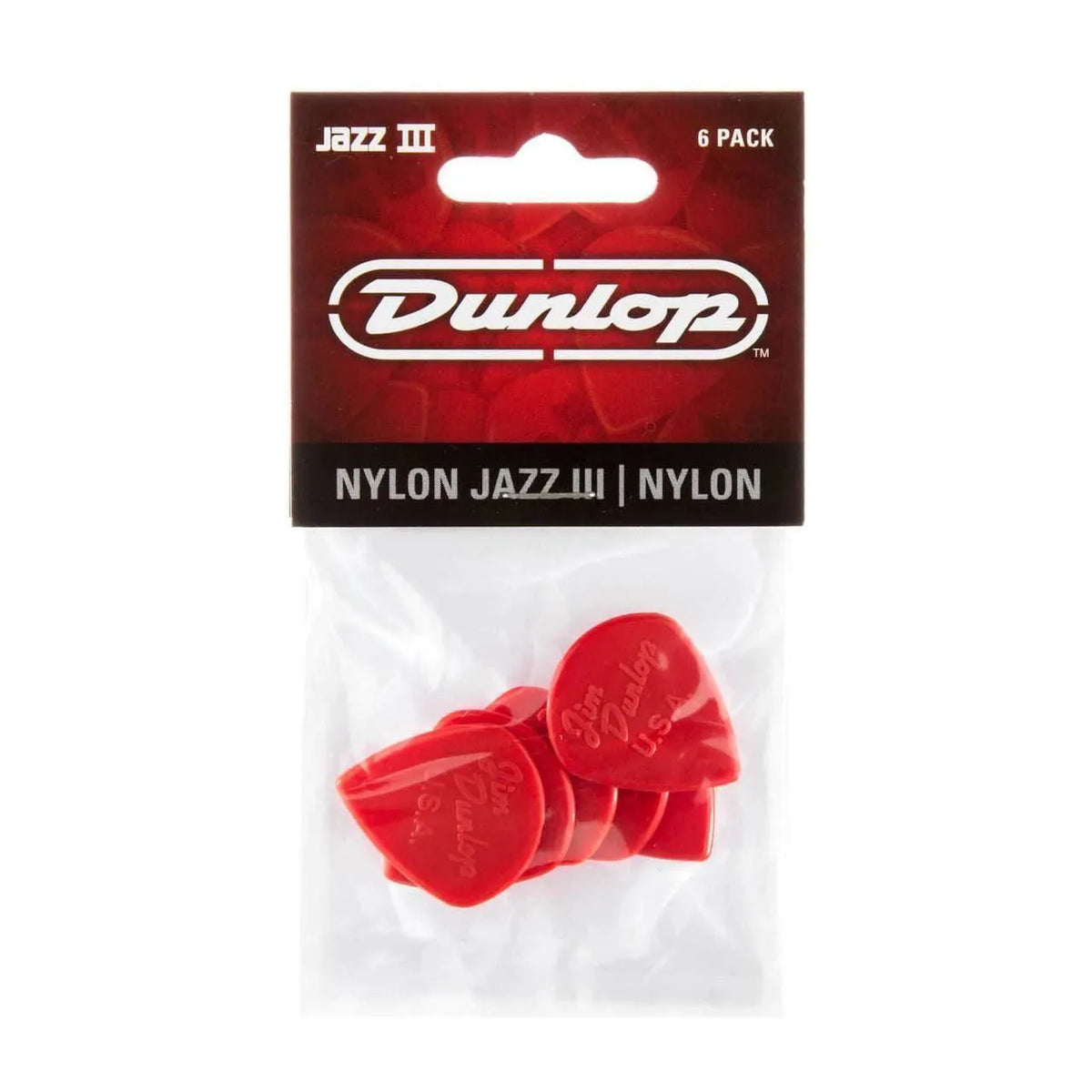 Dunlop Jazz III Red Nylon Guitar Picks – Player Pack