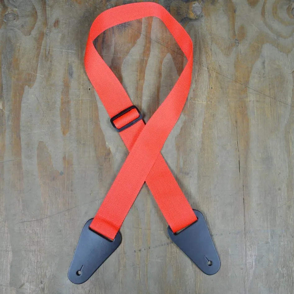 Colonial Leather Red Webbing Guitar Strap