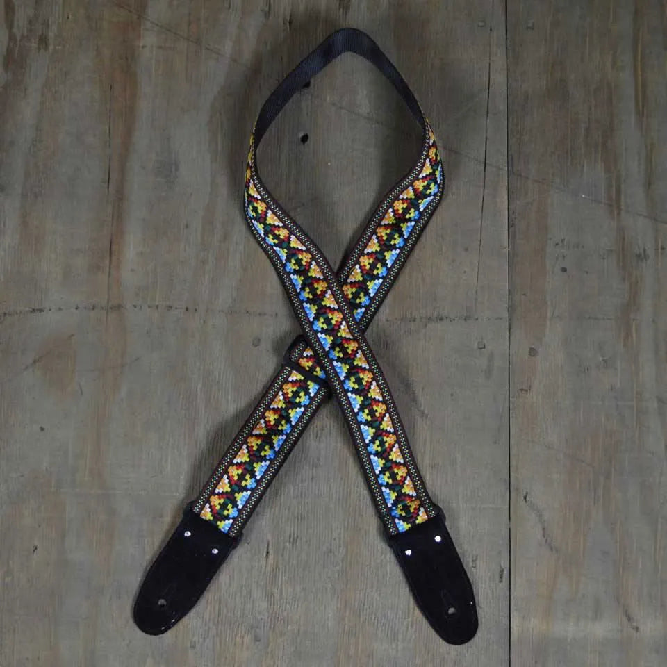 Colonial Leather Multicolour Jacquard Guitar Strap