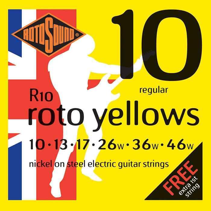 Rotosound R10 Roto Yellows Elec Guitar String 10-46 - Strings - Electric Guitar by Rotosound at Muso's Stuff