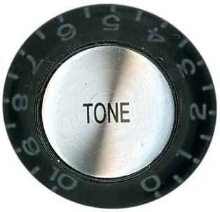 Tone Knob Vintage Hat Style Black W/Silver Numbe