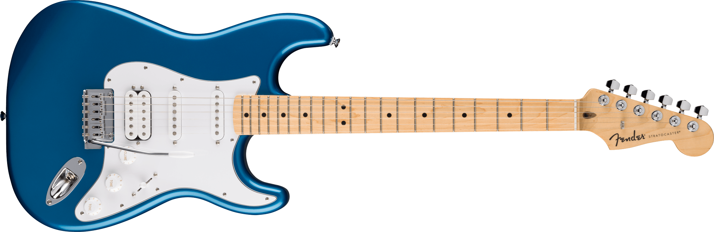 Standard Stratocaster HSS Maple Fingerboard White Pickguard Aqua Marine Metallic