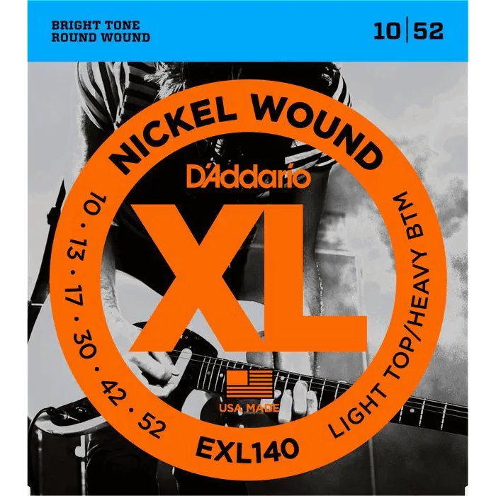 10-52 Electric Guitar Strings Set, Nickel Wound, Light Top Heavy Bottom EXL140-Strings - Electric Guitar-Muso's Stuff 