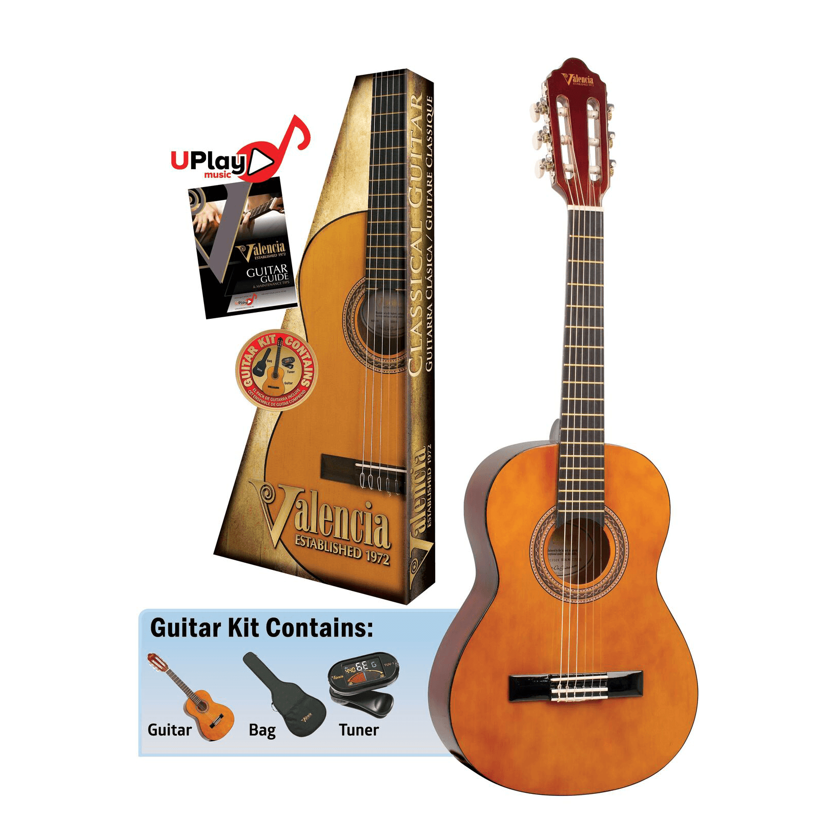 1/2 Classical 100 Series Kit - Guitars - Classical by Valencia at Muso's Stuff